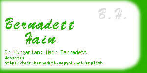 bernadett hain business card